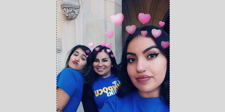 Three females posing in a selfie
